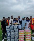 Daniel Amartey donates essentials to Hearts of Oak during Kpobiman visit