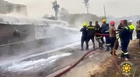 Photos of firefighters battling Saturday’s Nsawam–Accra highway tanker explosion