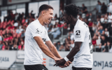Ghanaian forward Prince Amoako Jr scores for FC Nordsjaelland against Sonderjyske