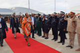 King Mswati III of Eswatini arrives in Ghana for a four-day tour visit
