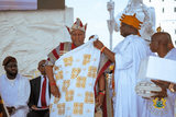 Photos: Ooni of Ife confers prestigious Yoruba title on President Mahama in Nigeria