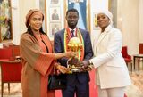 Images of Senegal president and two wives with AFCON trophy ignite internet reactions