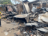 Fire destroys shops near UEW North Campus [Photos]