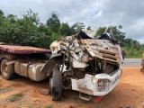 Burkinabé driver escapes death in accident on Accra–Kumasi Highway