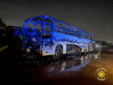 Fire destroys parked bus on Accra – Cape Coast highway