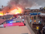 Fierce blaze tears through railway slum in Sekondi, over 40 structures lost