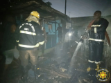 Fire destroys structures behind Arts Centre