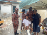 Fire Service delegation visits man injured by fire truck at Madina