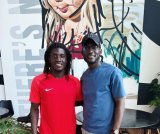 Bechem United president Kojo Owusu-Achau meets Caleb Yirenkyi on Europe tour