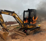 4 excavators burst into flames at Trassaco Paatang