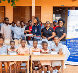 Rotary Club of Accra-Odadee AOGA donates desks and books, hosts reading clinic at Akropong M/A Basic School