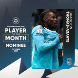 Brandon Thomas-Asante earns nomination for Championship Player of The Month