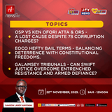 This Saturday on Newsfile: OSP’s 78 charges against Ofori-Atta, EOCO’s bail terms, and galamsey fight