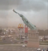 Statue of Liberty replica collapses due to strong winds in Brazil