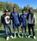 Prince Amoah and Paskal from West African Talent Hunt trial with Swedish side Djurgardens