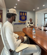 Black Sherif pays courtesy call on UG Vice-Chancellor ahead of Zaama Disco Concert 2025