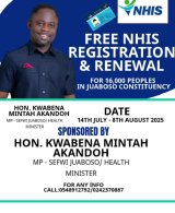 Health Minister to register over 16,000 residents under NHIS in Juaboso District