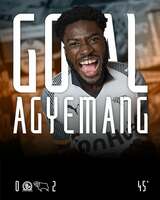 Patrick Agyemang scores in Derby County's victory over Blackburn Rovers