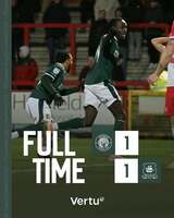 Malachi Boateng goal rescues point for Plymouth Argyle at Stevenage