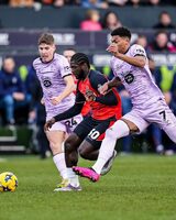 Gideon Kodua scores in Luton Town's draw with Lincoln City