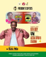 Shatta Wale billed to thrill fans during 2025 President’s Cup clash between Hearts and Kotoko