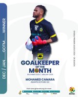 Kotokoâ€™s Mohamed Camara wins NEGO Goalkeeper of the Month Award