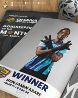 Hearts of Oak’s Benjamin Asare wins Ghana Premier League Goalkeeper of the Month for September