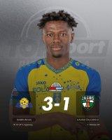 Ghanaian forward Emmanuel Agyemang’s hat-trick propels Babrungas to victory