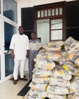 John Dumelo donates 500 bags of rice to UG