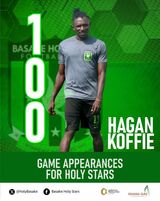 Holy Stars midfielder Koffie Hagan marks 100th appearance in defeat to Dreams FC