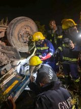 Firefighters rescue driver after midnight crash at Adukrom