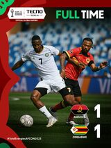 AFCON 2025: Angola and Zimbabwe without a win after 1-1 stalemate in second Group B game