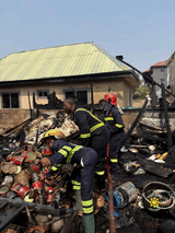 Fire destroys wooden structures at Tse Addo