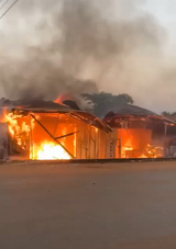 Fire razes multiple shops at Odomase MTN Poolease in Sunyani West