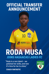 Rising star Roda Musa join Hasaacas Ladies from Blacoe Soccer Queens