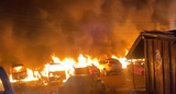 Over 100 cars burnt as fire guts mechanical shop at Sofoline