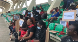 Suspended Ghana Water staff picket at Black Star Square, demanding reinstatement