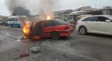 Bantama: Vehicle catches fire after head-on collision with a taxi at Atafoa