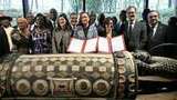 France hands stolen colonial-era 'talking drum' back to Côte d'Ivoire