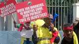 Mine Workers picket over unpaid benefits