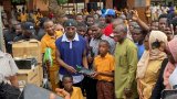 Mohammed Kudus donates books and boots to former school on homecoming