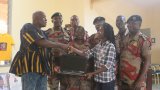 Retired DCFO Joy Ameyibor Ayim donates laptop to brilliant Ho Technical University student