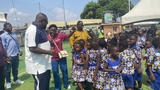 Diana Hamilton feeds over 450 school children at Bukom Park
