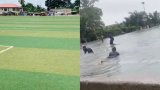 Effiakuma AstroTurf turns swimming pool after heavy downpour