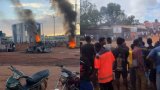 Vehicle set ablaze at Hamile border as youth clash with Immigration Service