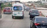 Tipper truck overturns on Accra-Tema Motorway