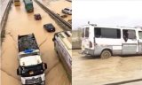 Video: Commuters stranded, vehicles trapped as Nsawam-Pokuase road floods after downpour