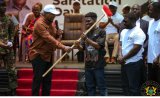 Mahama supports Buz Stop Boys with equipment